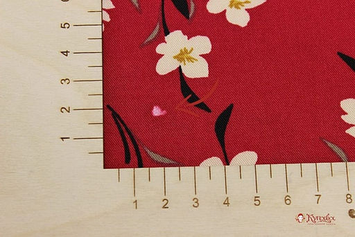 Плательная вискоза Летнее очарование цв.темный красно-малиновый, СОРТ2, ш.1.49м, вискоза-100% - Купава фото 6