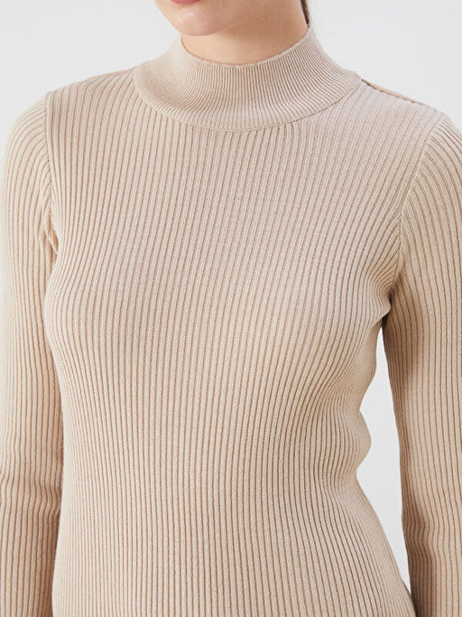 Yar?m Bal?k?? Yaka Triko Elbise