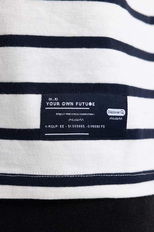 Толстовка в полоску с круглым вырезом Comfort Fit - Defacto фото 5