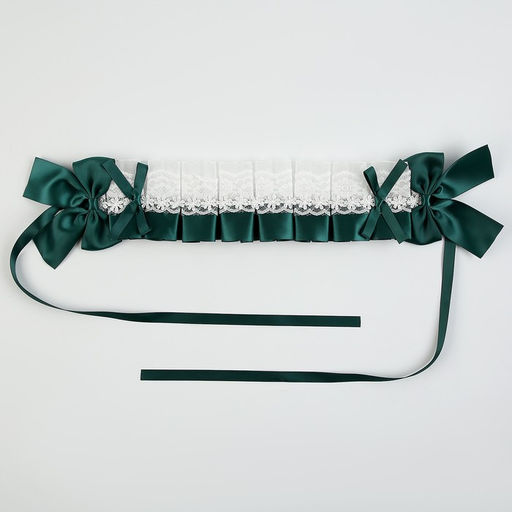 Карнавальная повязка Лолита, зелёная с белым кружевом