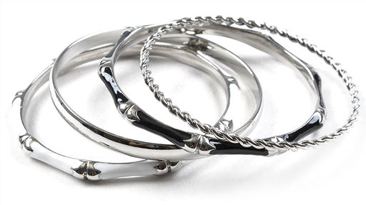 Браслет (кольца) PR3221 белый/черный - Mini maxi фото 4