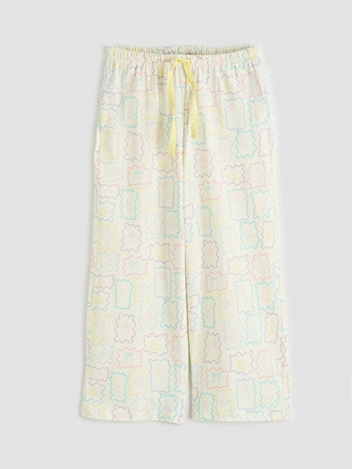 Bisiklet Yaka Bask?l? Kad?n Pijama Tak?m