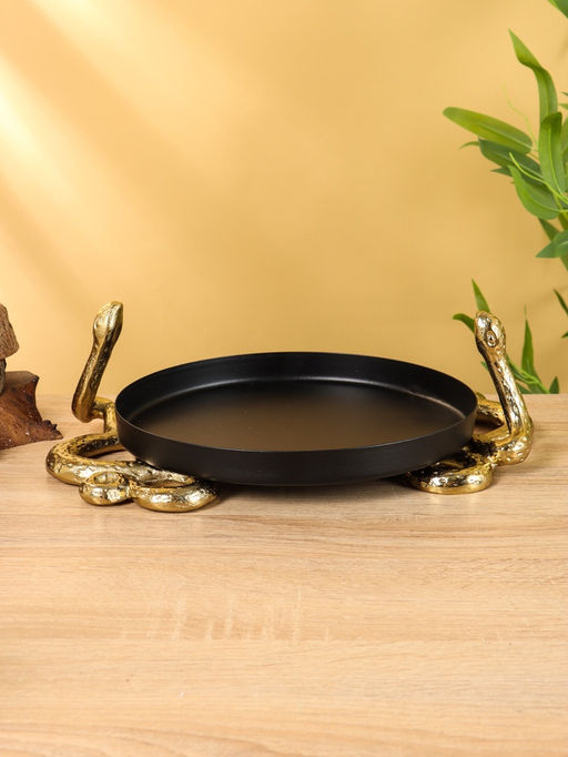 Поднос с бортиками «Золотая змейка», 33×24×10 см, алюминий, сталь