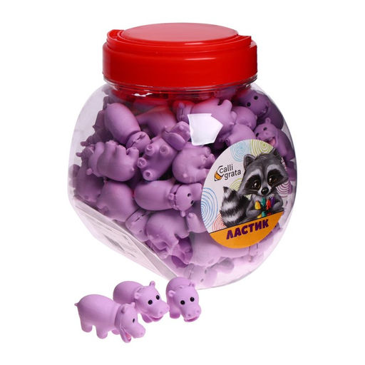 Цена за 85 шт. Ластик фигурный Бегемотик - Calligrata фото 4