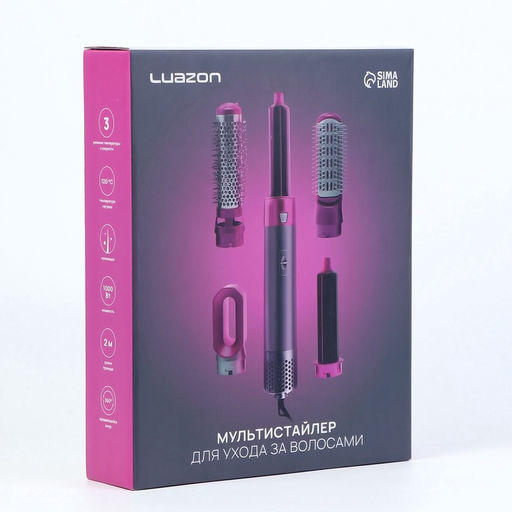 Мультистайлер Luazon LW-17, 1000 Вт, керамическое покрытие, 5 насадок, до 120 °C
