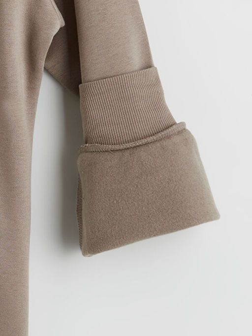 Bisiklet Yaka Bask?l? Kad?n Kal?n Sweatshirt