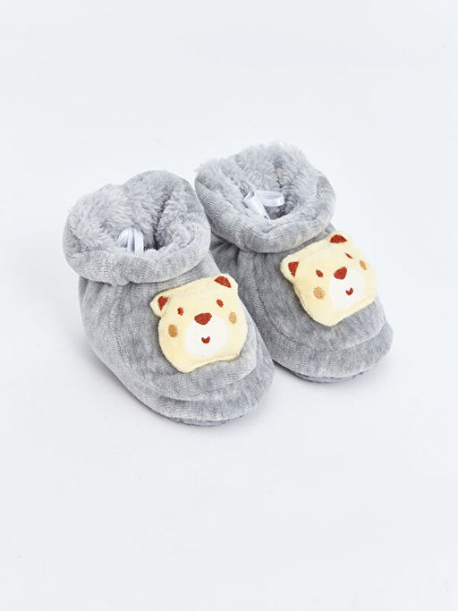 Nak?? Detayl? Erkek Bebek Ev Ayakkab?s?