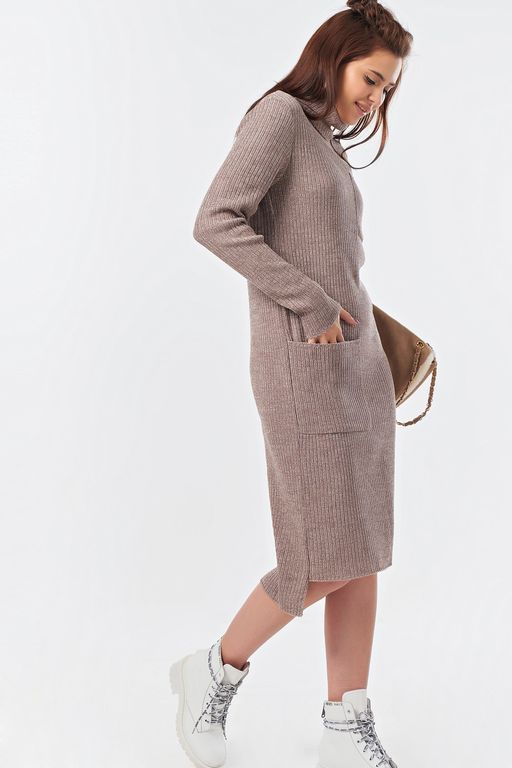 Платье теплое миди с высоким горлом - Fly фото 13