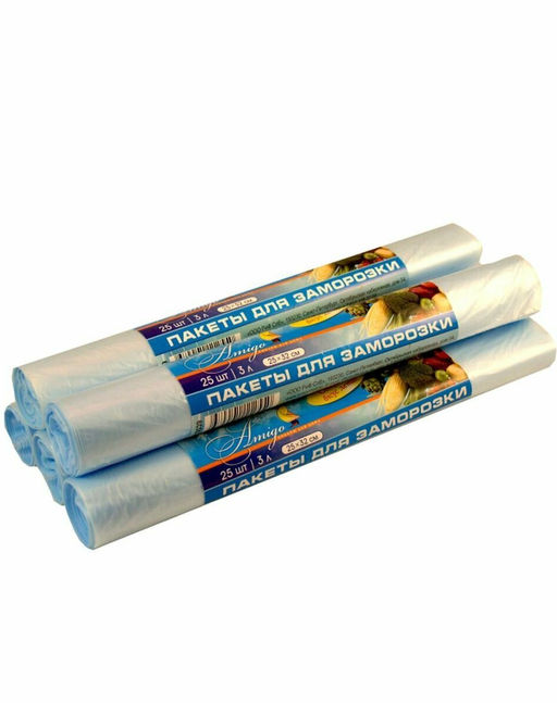 Пакеты для заморозки 3л 25*32см 19039/421394 1рул/25шт. /Amigo/  фото 3