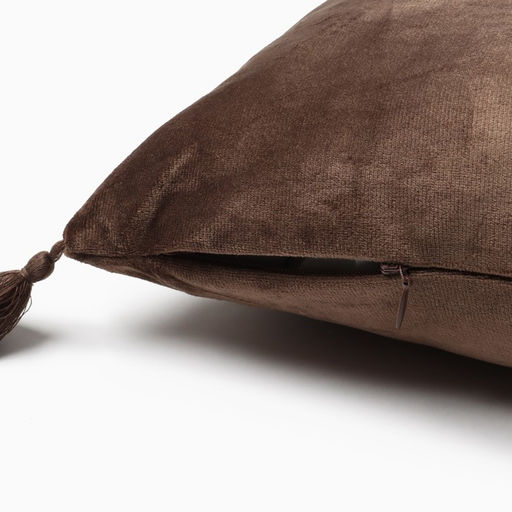 Наволочка декоративная с кисточками Этель цвет кофе, 45х45 см, полиэстер, велюр фото 3