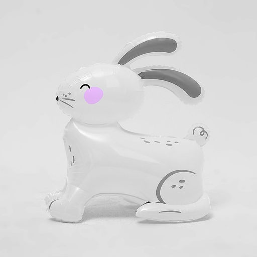 Цена за 5 шт. Шар фольгированный 35 Белый заяц - Страна карнавалия фото 2