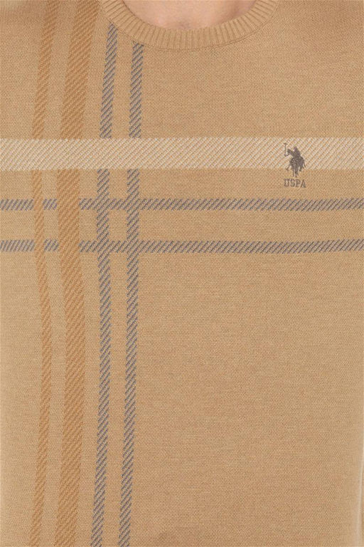 Мужской светло-коричневый меланжевый свитер Неожиданная скидка в корзине - U.s. polo assn фото 6
