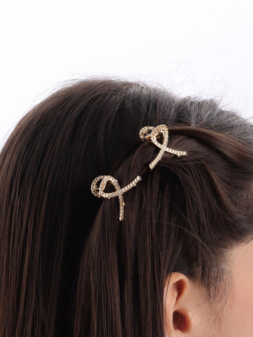 Цена за 6 шт. Крабик для волос «Эмма», петля, 3 см, золото