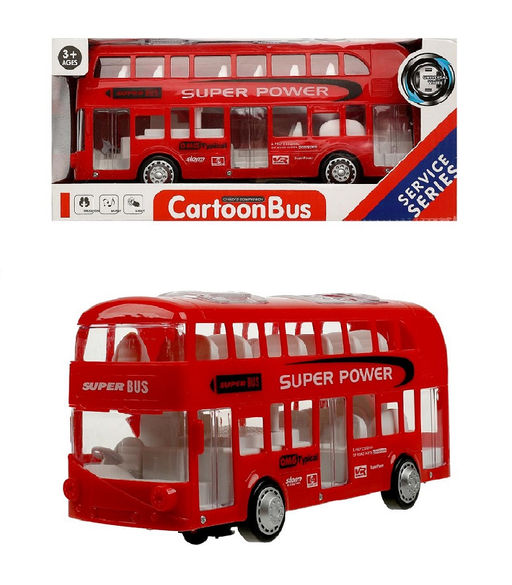 CartoonBus Автобус арт.B1836407 на бат., пластик., свет+звук в кор.
