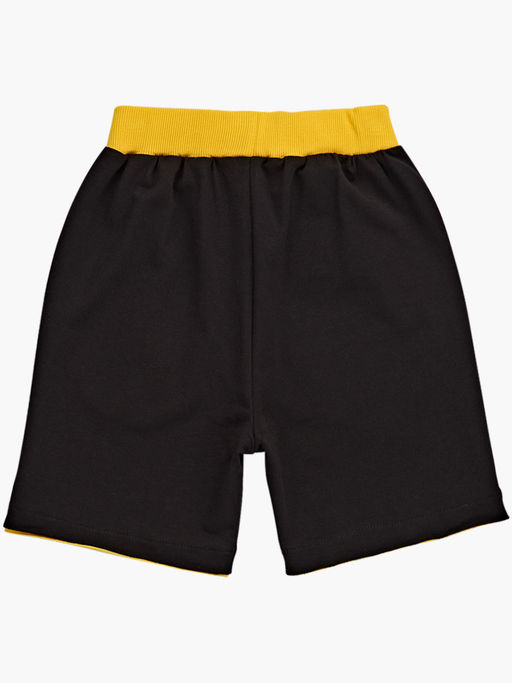 Шорты трикотажные 22-1649 чёрный/желтый - Mini maxi фото 5