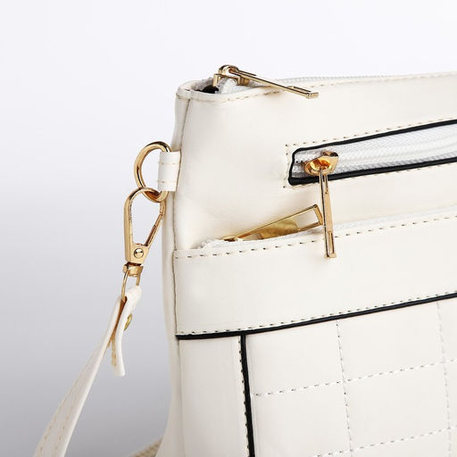 Сумка кросс-боди на молнии, цвет молочный - Simaland фото 5