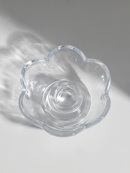 Цена за 2 шт. Подсвечник стекло на 1 свечу "Цветок" прозрачный d=2 см 9х9х4 см