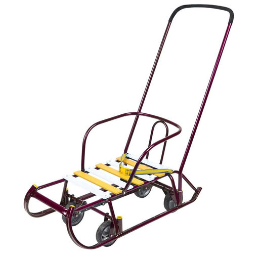 Санки "Тимка 6" Универсал (Т6У) выдвижные колеса, плоские полозья 40 мм, ручка - два положения, ремень безопасности, цвет в ассортименте