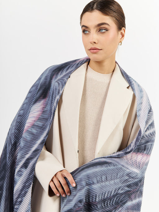 Большой, мягкий, тонкий и очень нежный двусторонний палантин с рисунком - Tantino фото 3