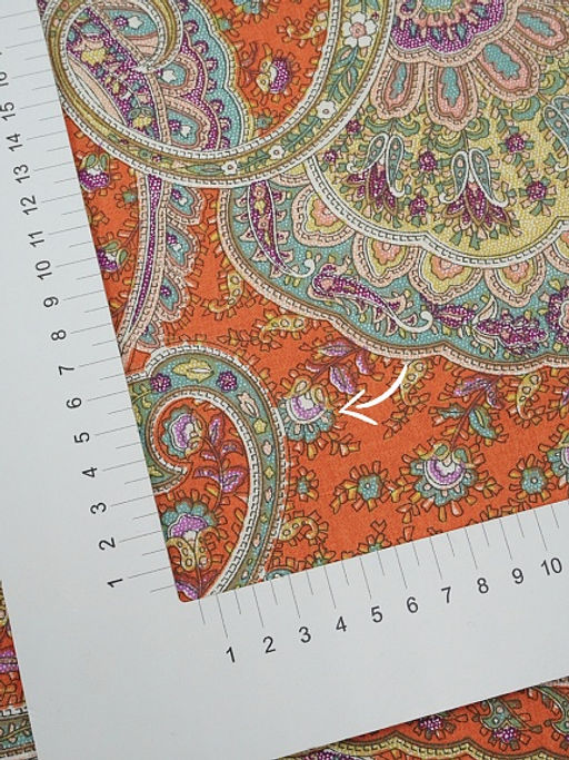 Сатин Восточная краса цв.оранжевый, ш.2.5м, хлопок-100%, 115гр/м.кв - Купава фото 2