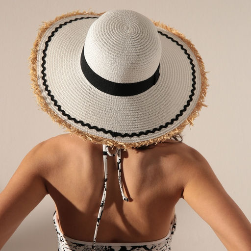 Шляпа женская плетёная с бахромой MINAKU, белая, размер 58