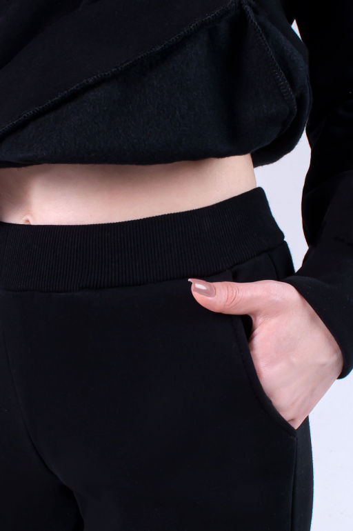 Арт. 2907 Костюм женский с начесом 44-52 (5 шт) Цвет:верх-черный,низ-черный - Калинка фото 5