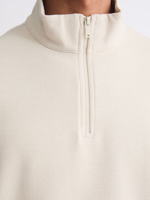 Fermuarl? Dik Yaka Erkek Kal?n Sweatshirt