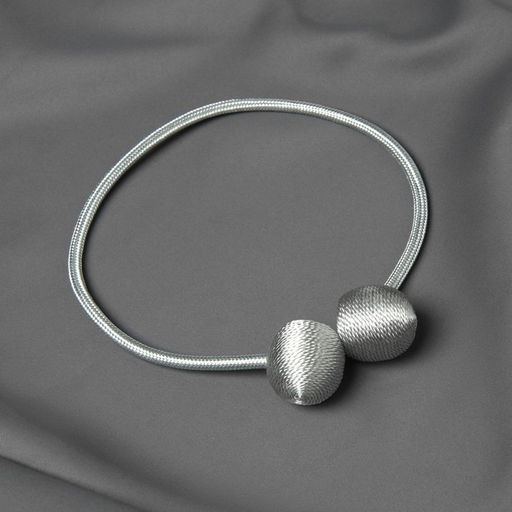 Цена за 3 шт. Подхват для штор Шарики, d = 3 см, 40 см, цвет тёмно-серый - Арт узор фото 2