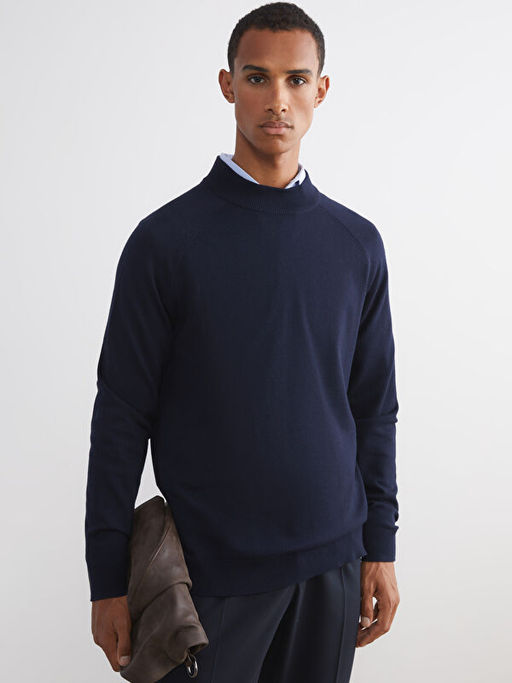 Yar?m Bal?k?? Yaka Uzun Kollu Erkek Triko Kazak