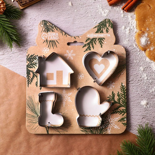 Формы для выпечки новогодние Уют, 4 шт.