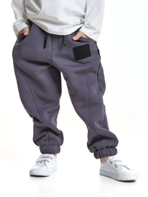 Брюки с шевроном для мальчика штаны спортивные 22-7683 светлый графит - Mini maxi фото 4