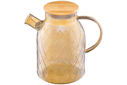 Чайник 1,6 л 20*13*19 см Crystal glass с ситом+бамб.крышк.с метал. дном/с силик.уплот, золото - Elan gallery фото 13