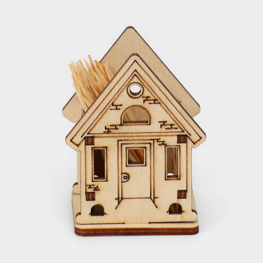 Подставка под зубочистки деревянная Доляна «Домик», 5×5×7 см