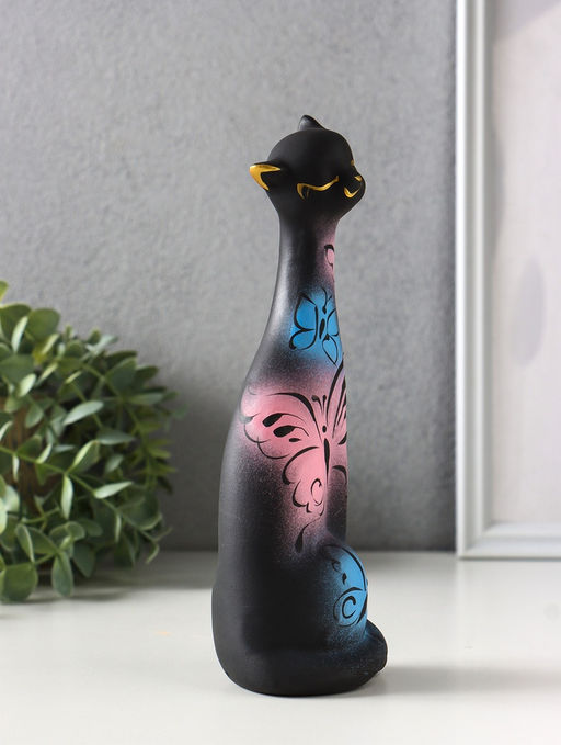 Фигура "Кошка Итальянка" бабочки, 21 см, чёрный