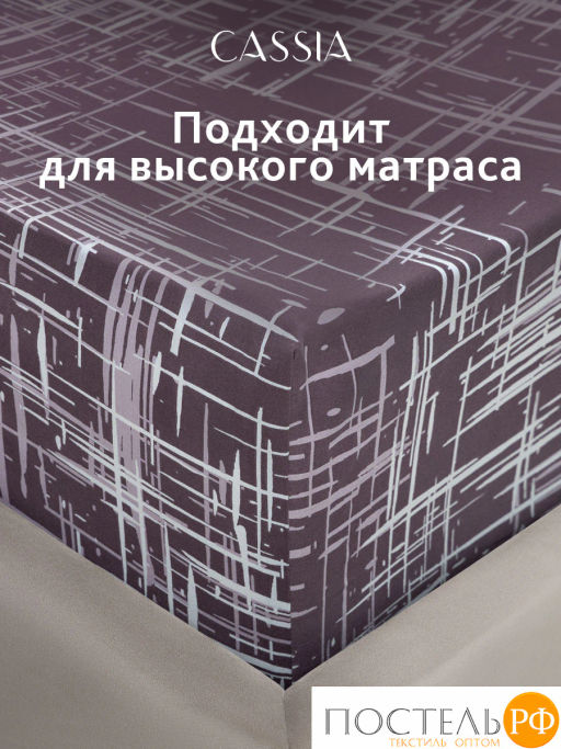 Простыня на резинке CASSIA АДЭМ хлопок-сатин  фото 6