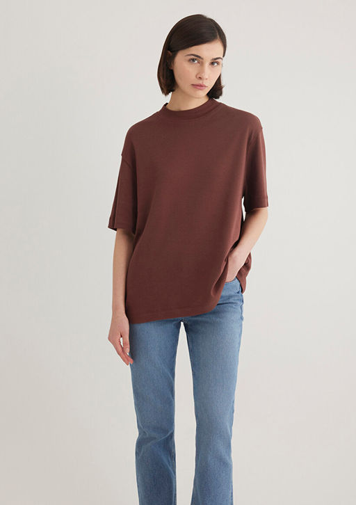 Kahverengi Tisort - Mavi фото 3