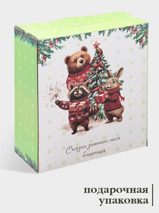 Блинница новогодняя Доляна «Сказки зимнего леса», 23.5×9.7 см, доломит, белая