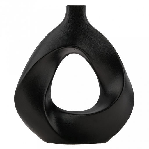 Ваза керамическая "Мадагаскар" 850мл, 21х7,5см h23,7см, горло - 2,5х2,5см, фактурный глянец, цвет - черный, в коробке (Китай)