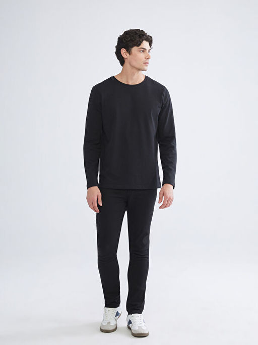 Bisiklet Yaka Uzun Kollu Erkek Ti??rt