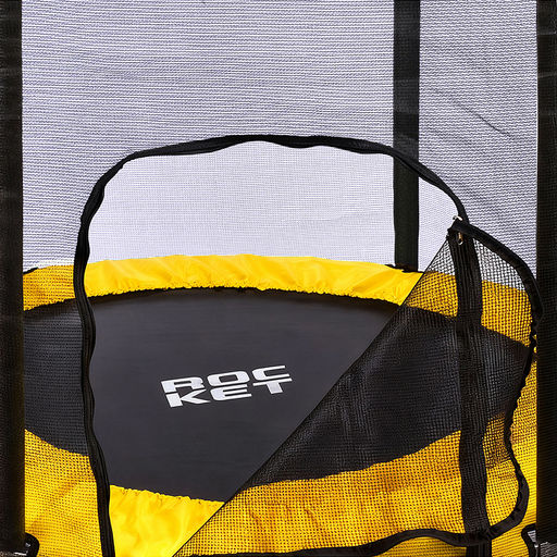 Батут ROCKET, d=140, внешняя сетка высотой 88 см., общая высота 122 см. черный с желтым