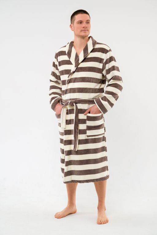 Халат мужской из ультрасофта Артур полосы - Амадэль фото 3