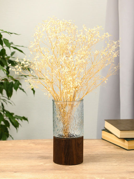 Ваза «Лесли», размытость, 20×10 см, стекло, прозрачная