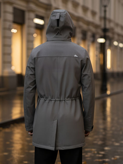 Парка спортивная мужская с капюшоном softshell серого цвета 9565Sr - Mtforce фото 44