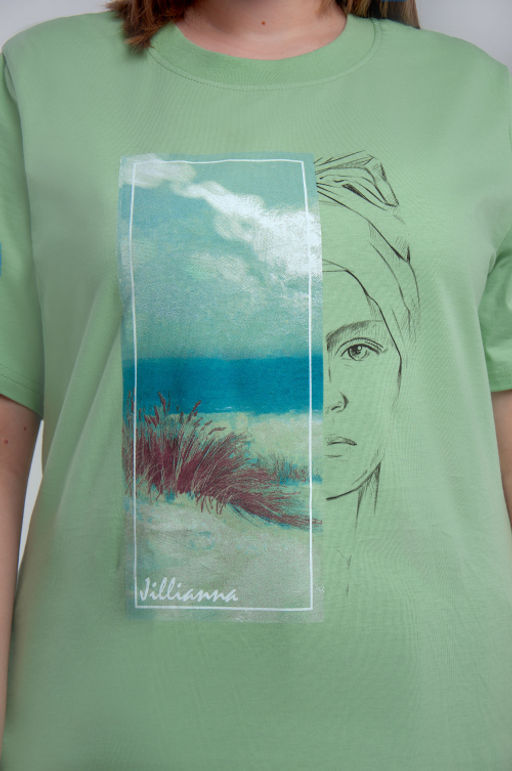 Арт. 31105 Футболка женская 50-58 (5 шт) Цвет:салатовый - Калинка фото 7