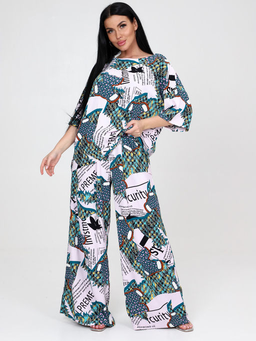 ЮЛИЯ-ЖК ЖЕНСКИЙ КОСТЮМ (Лиловый/бирюза) - А-дина фото 4