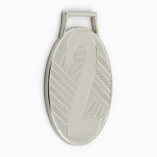 Медаль призовая 004, d=5 см «2 место», серебряная, без ленты