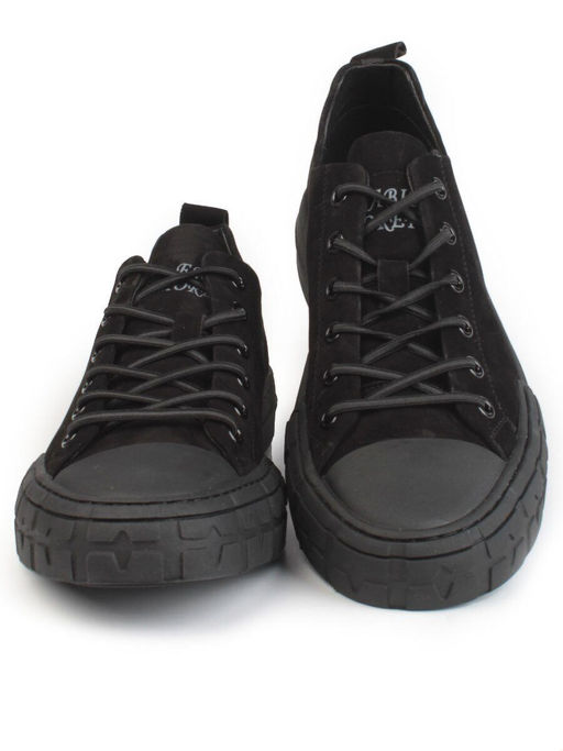 03-N72699-1 BLACK Полуботинки спортивные мужские (натуральная замша)