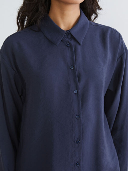 Oversize Modal Kar???ml? Kad?n G?mlek Tunik