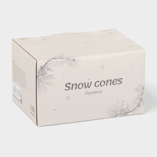 Кружка новогодняя Доляна Snow cones, 370 мл, 14.5?10.8?7.2 см, керамика, белая