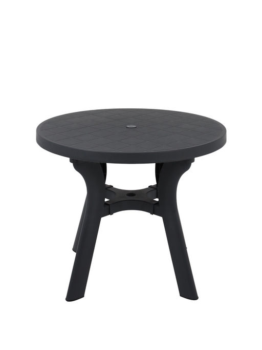Садовый стол «Атлант», 80×80×76.5 см, круглый, пластиковый, цвет графитовый